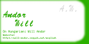 andor will business card